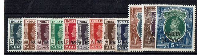 Image of Indian Convention States ~ Nabha SG O55/68 LMM British Commonwealth Stamp